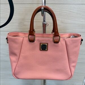 Dooney & Bourke Pink Satchel with Brown Handles